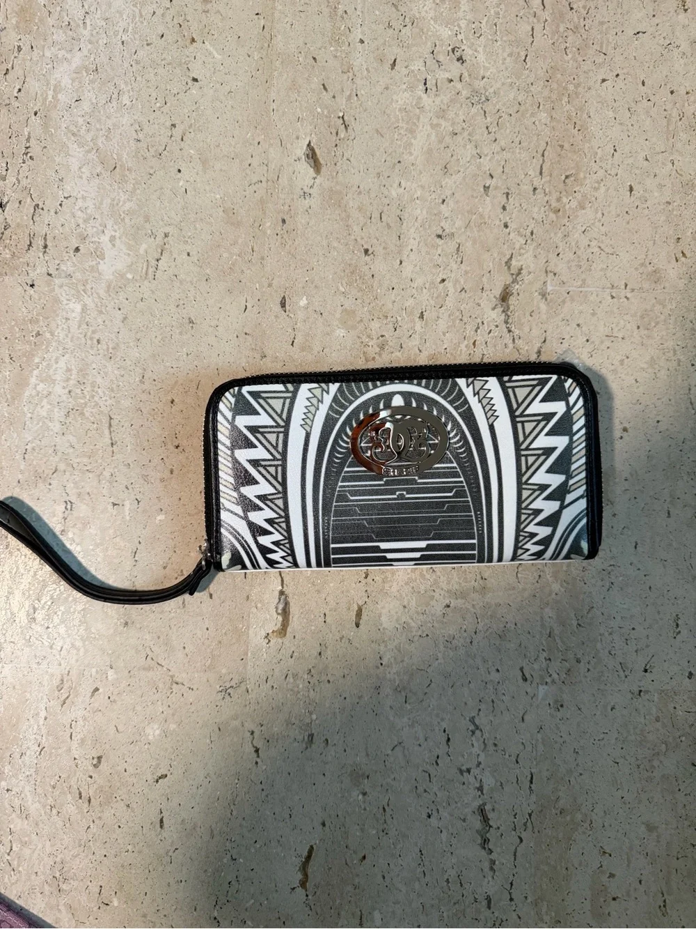 Sharifs Artistic Expressions Tribal Geometric Zip Around Leather Wallet